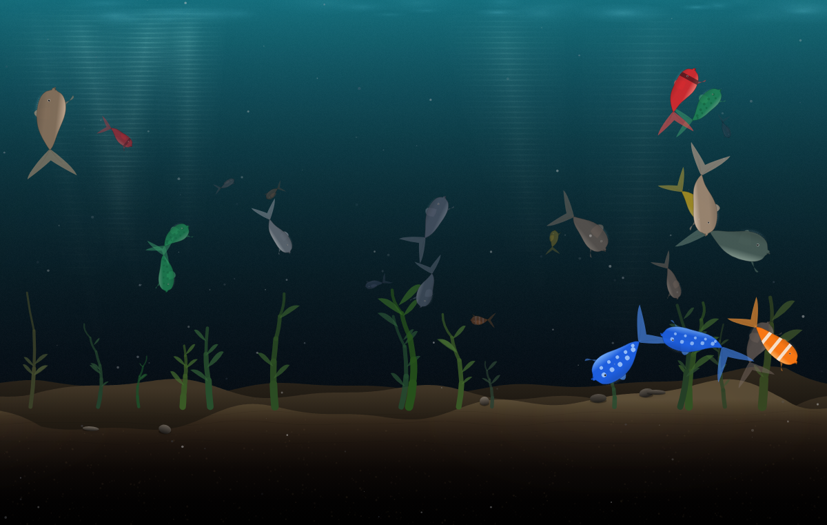Interactive neon aquarium built through Assay